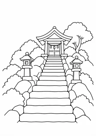 Stone Steps to a Hillside Shrine