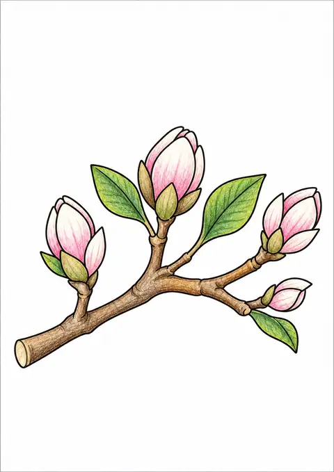 Budding Branch in Spring color example