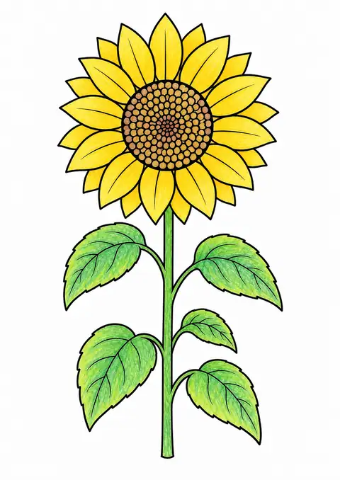 Tall Summer Sunflower color example