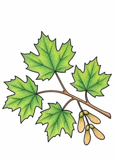 Autumn Maple Branch color example