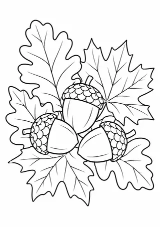 Acorns on Fallen Leaves
