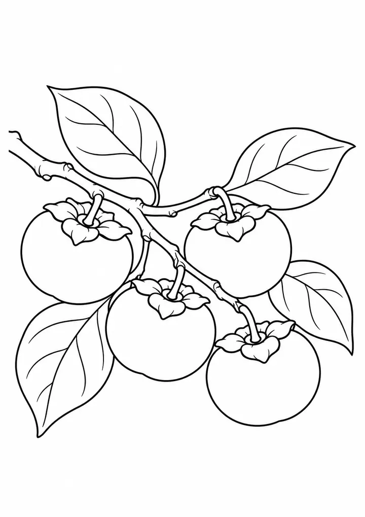 Persimmons on a Branch line art