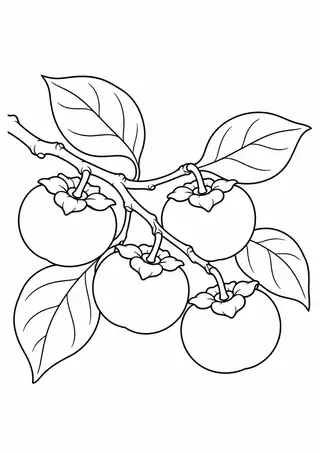 Persimmons on a Branch