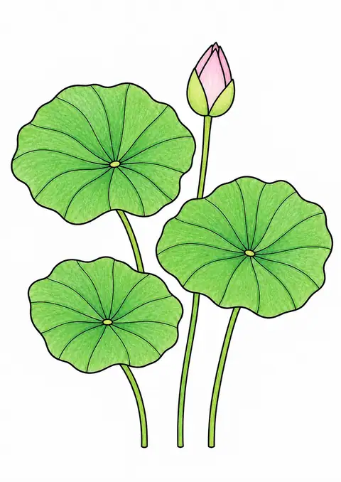 Lotus Leaves in Summer color example