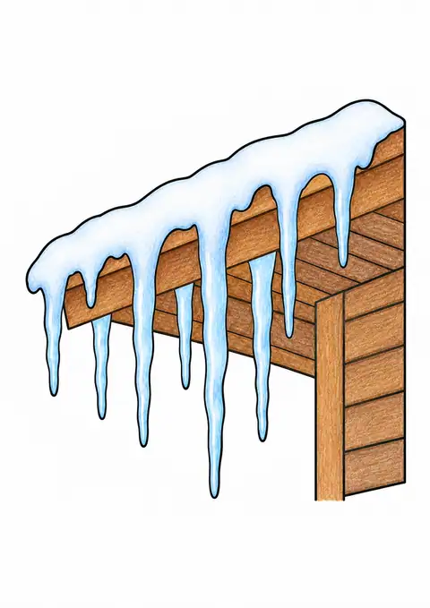 Icicles Hanging from Eaves color example