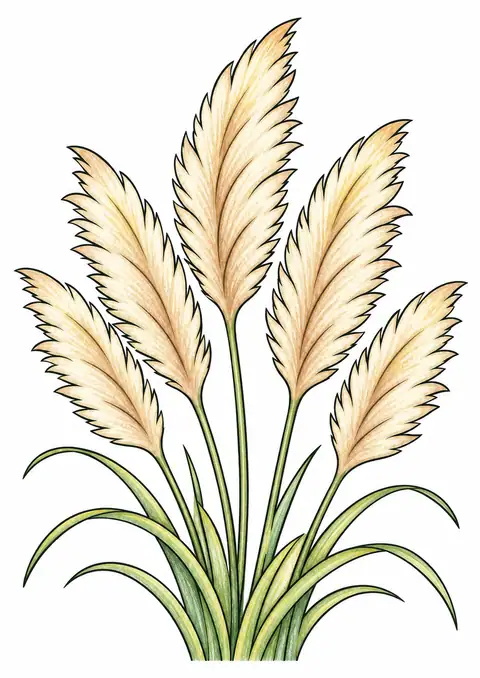 Autumn Pampas Grass Plumes color example