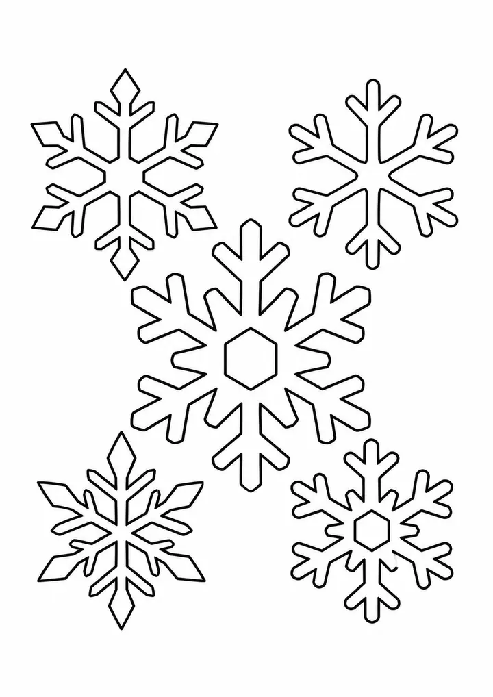 Large Snowflakes line art