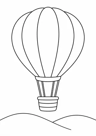 Hot Air Balloon above Hills