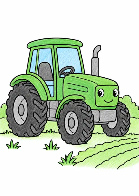 Tractor beside a Field color example