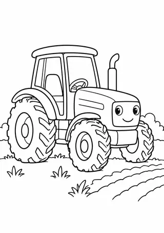 Tractor beside a Field