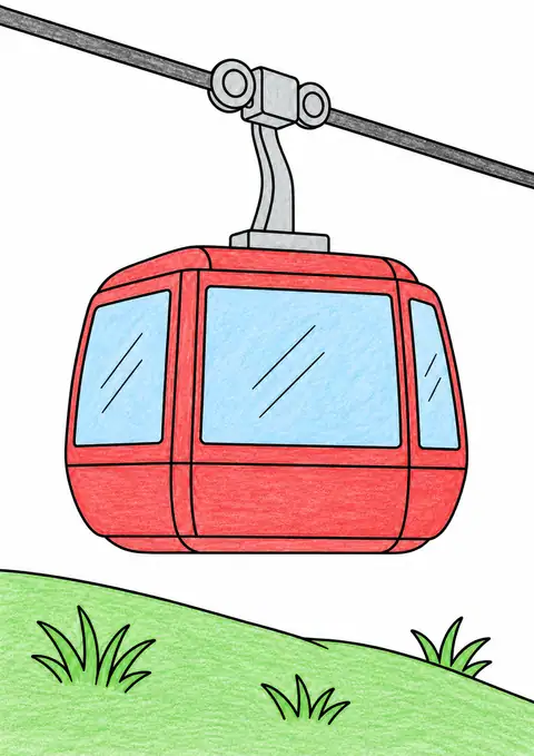 Cable Car on a Hillside color example