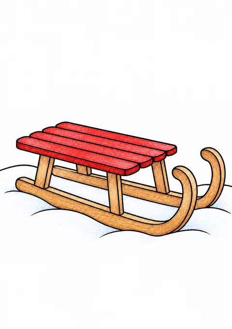 Sled on Snow color example