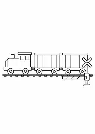 Freight Train at a Crossing