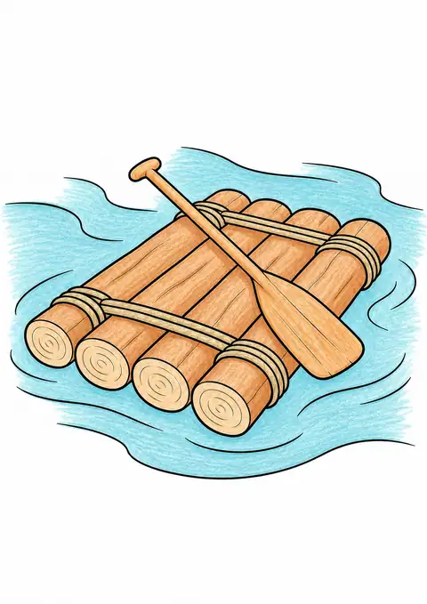 Raft on a River color example