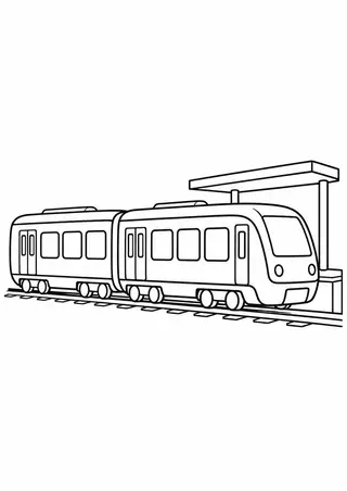 Train beside a Platform