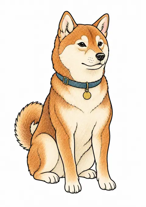柴犬と首輪 色見本