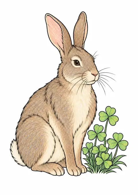うさぎとクローバー 色見本