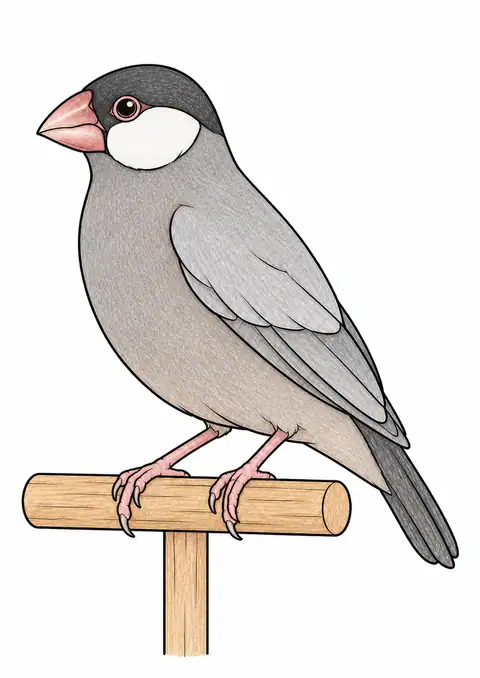 文鳥と止まり木 色見本