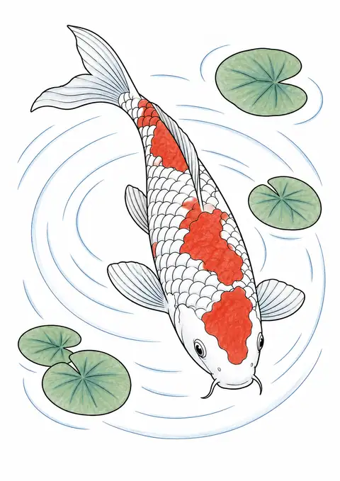 鯉と水の輪 色見本