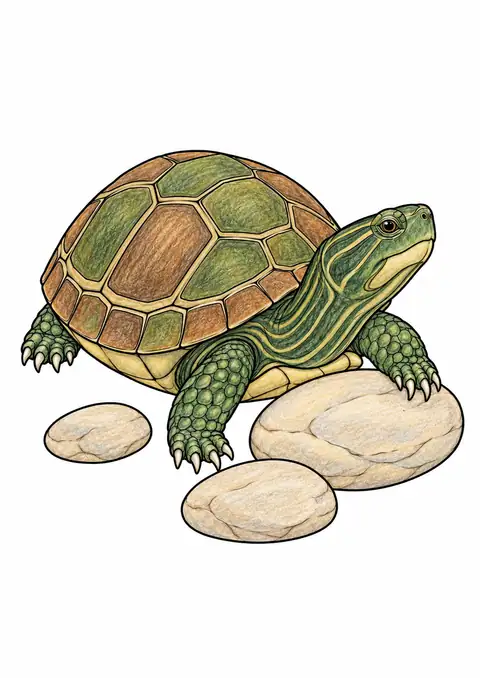 カメと石 色見本