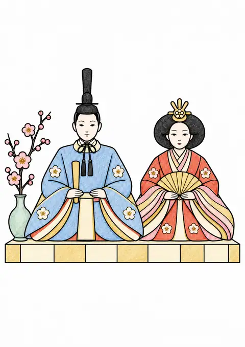 ひな人形の一対 色見本