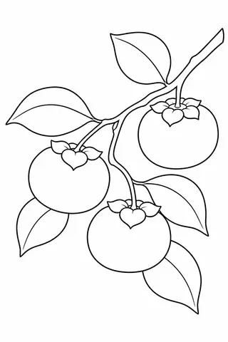 柿の実と枝