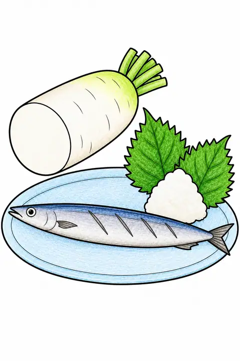 サンマと大根 色見本