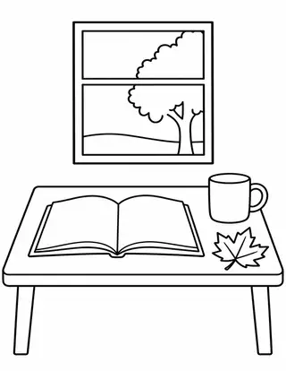 秋の読書机