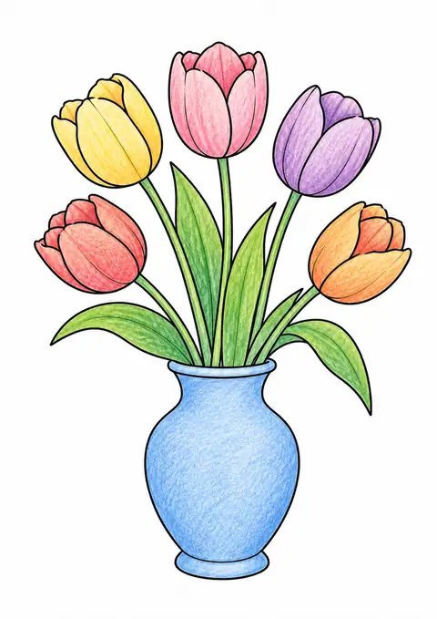 チューリップの花瓶 色見本