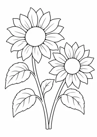 ヒマワリ二輪