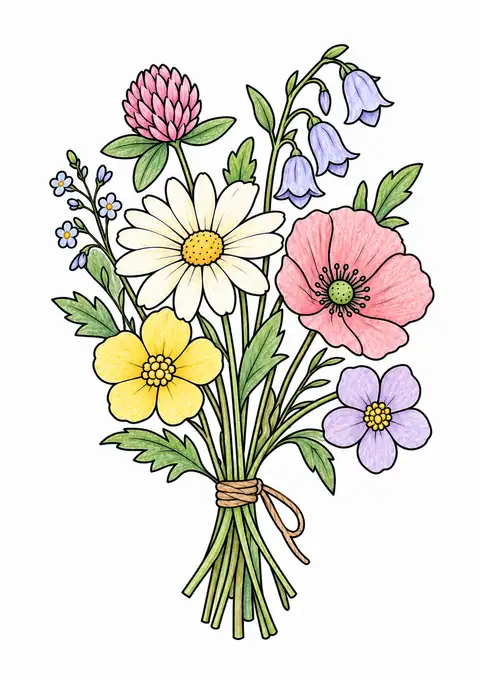 野花の花束 色見本