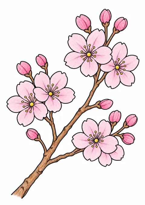 桜の枝 色見本