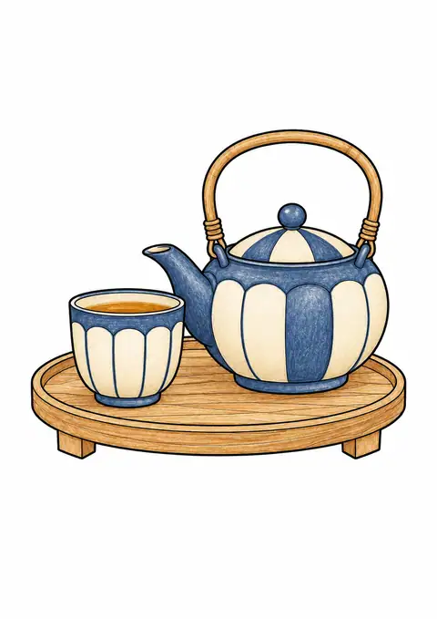 急須と湯のみ 色見本