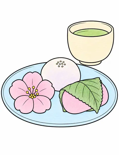 和菓子とお茶 色見本