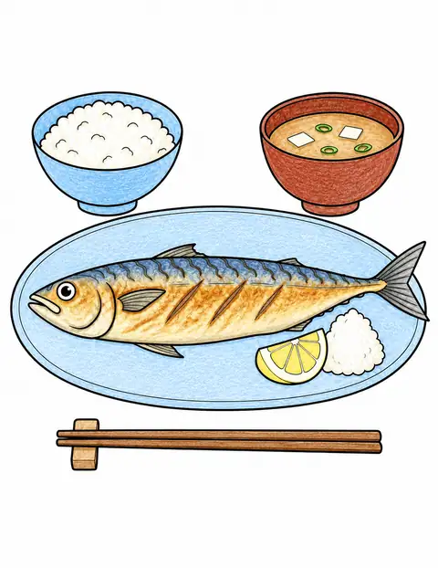 焼き魚の食卓 色見本