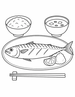 焼き魚の食卓