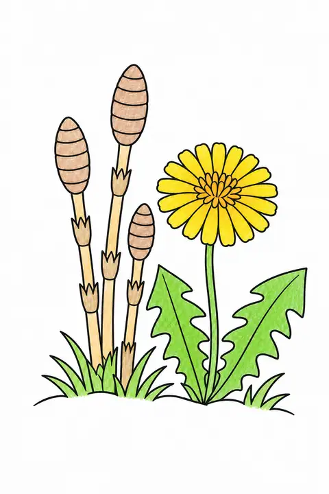 つくしとタンポポ 色見本