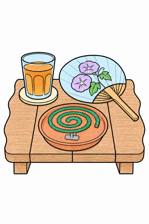 蚊取り線香と縁側 色見本