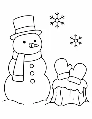 雪だるまと手袋