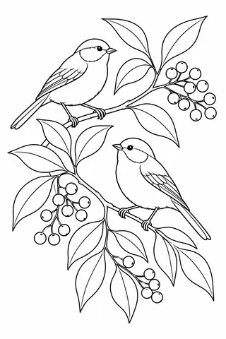 冬の野鳥と南天