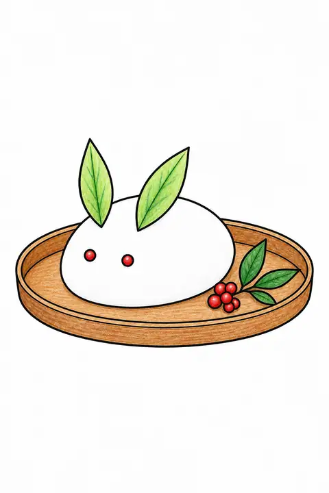 雪うさぎと盆 色見本