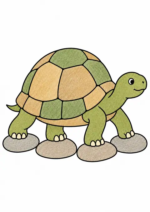 小石の道のカメ 色見本