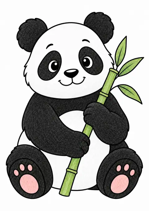 竹を持つパンダ 色見本