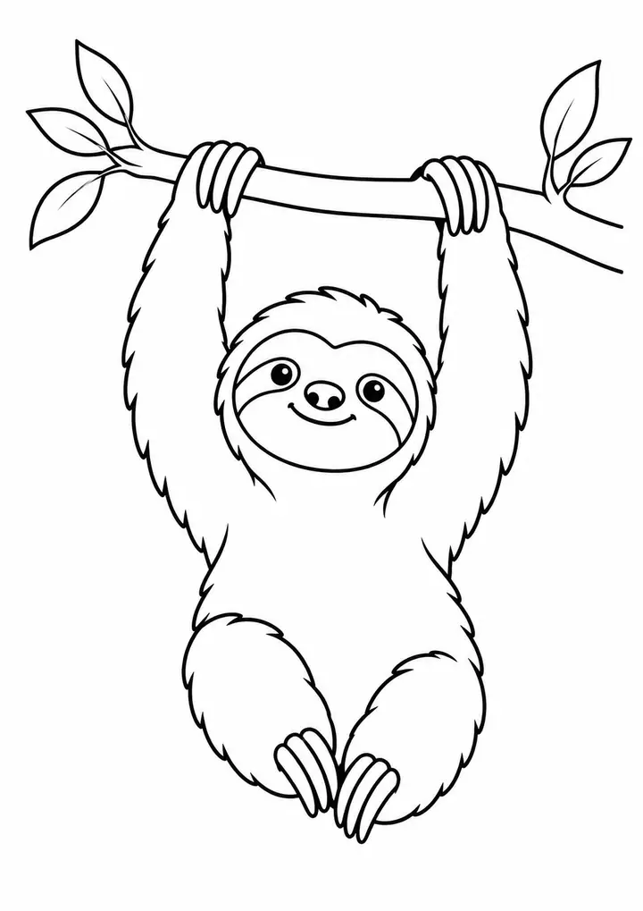 木の上のナマケモノ 線画