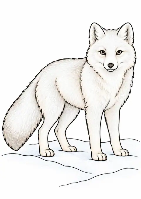 雪原のホッキョクギツネ 色見本