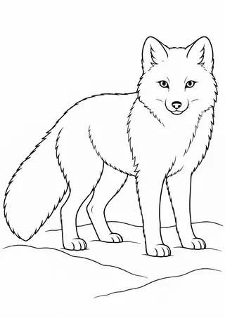 雪原のホッキョクギツネ