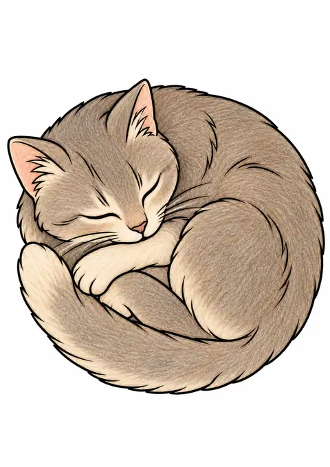 丸く眠るネコ 色見本