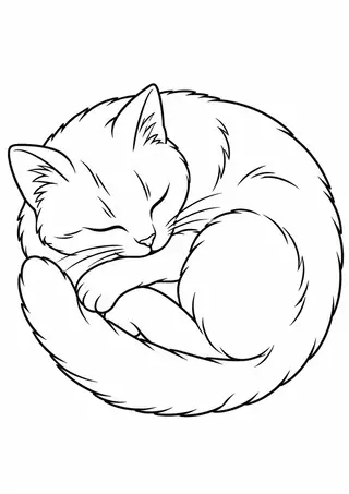 丸く眠るネコ