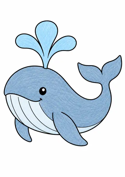 潮を吹くクジラ 色見本