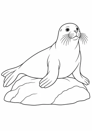 岩場のアザラシ